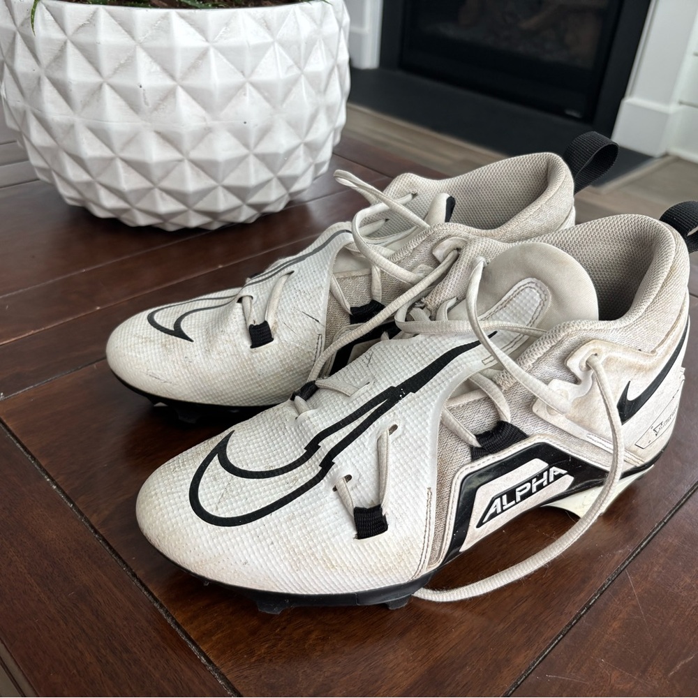 Kids Football Cleats - White and Black